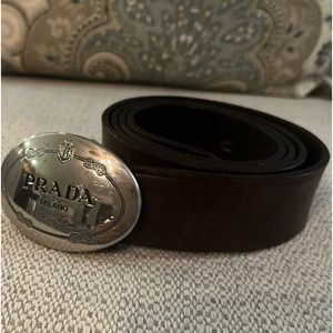 Prada- vintage belt buckle and belt